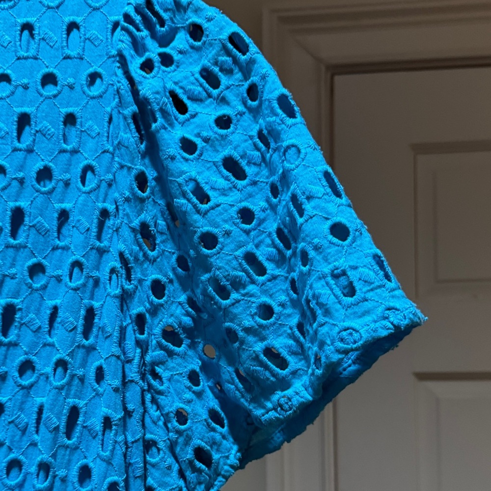 Anthropologie Blue Eyelet Maxi Dress - Picture 8 of 9
